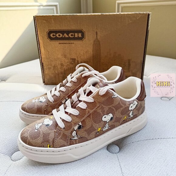 Coach X Peanuts High Line Sneaker In Signature Canvas With Snoopy Print CBZ77 - Picture 3 of 13